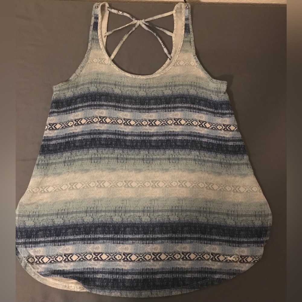 Hollister Womens Blue Patterned Tank Top